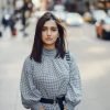 beautiful brunette girl exploring the city of Chicago